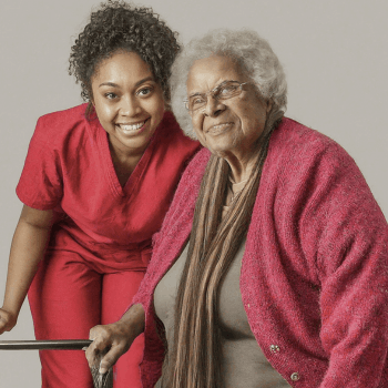 Caregiver offering specialized care, including Alzheimer’s support and post-surgical recovery assistance